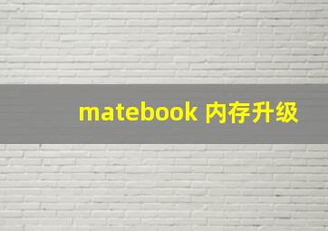 matebook 内存升级